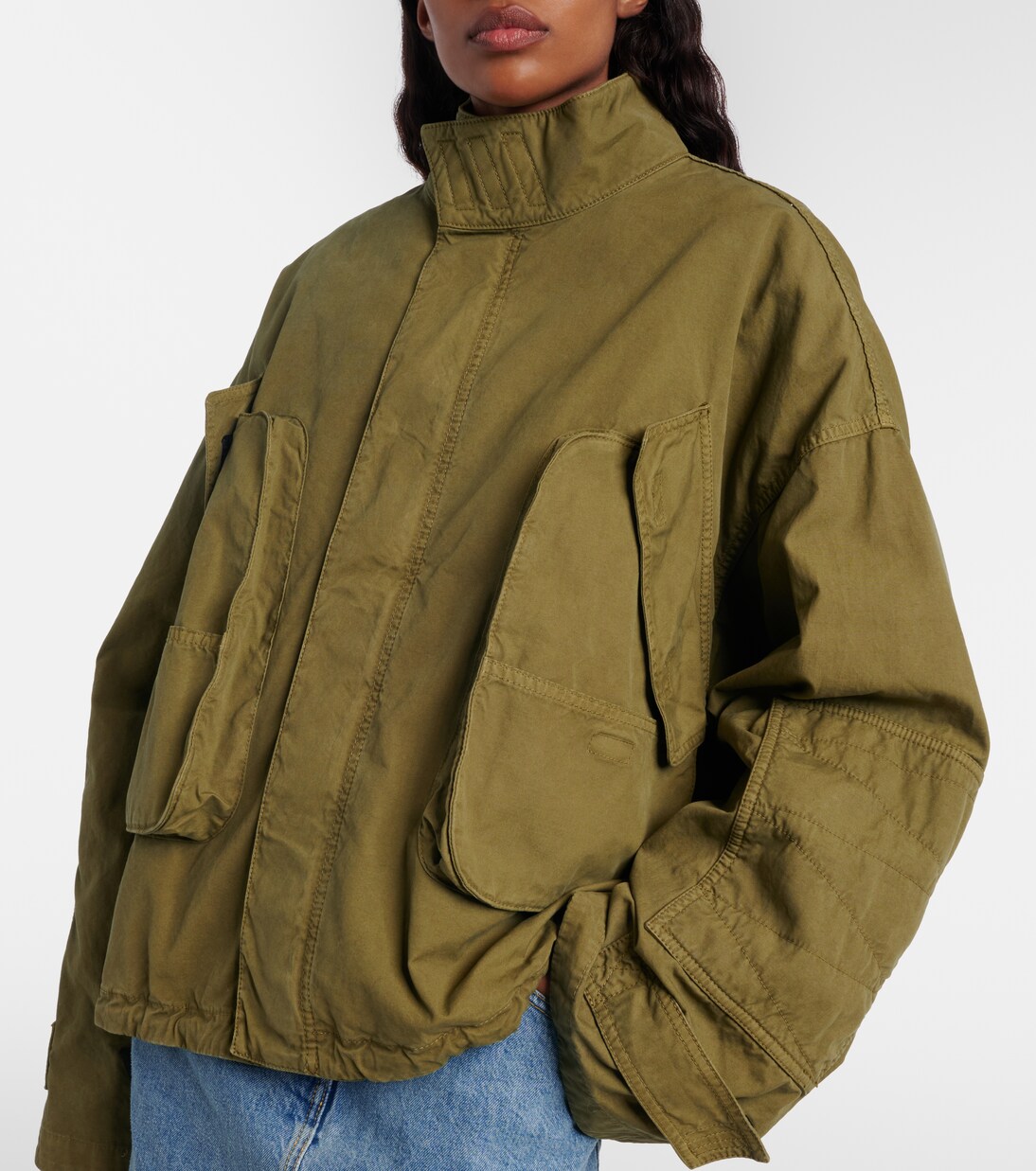 Chaqueta de algodón con piel | The Attico