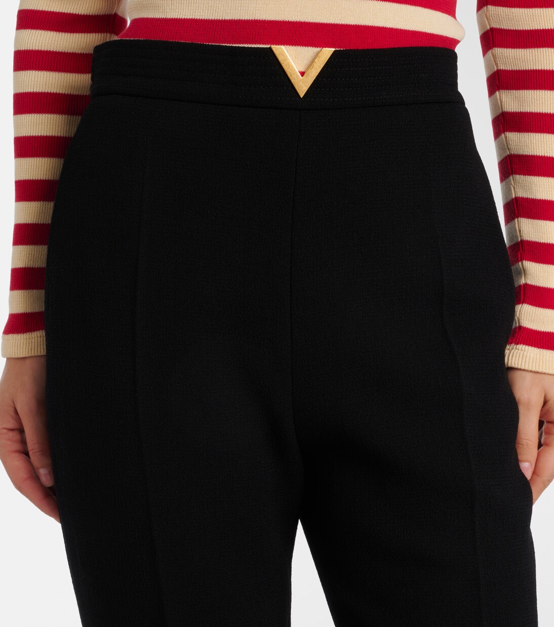 VLogo virgin wool crêpe straight pants | Valentino