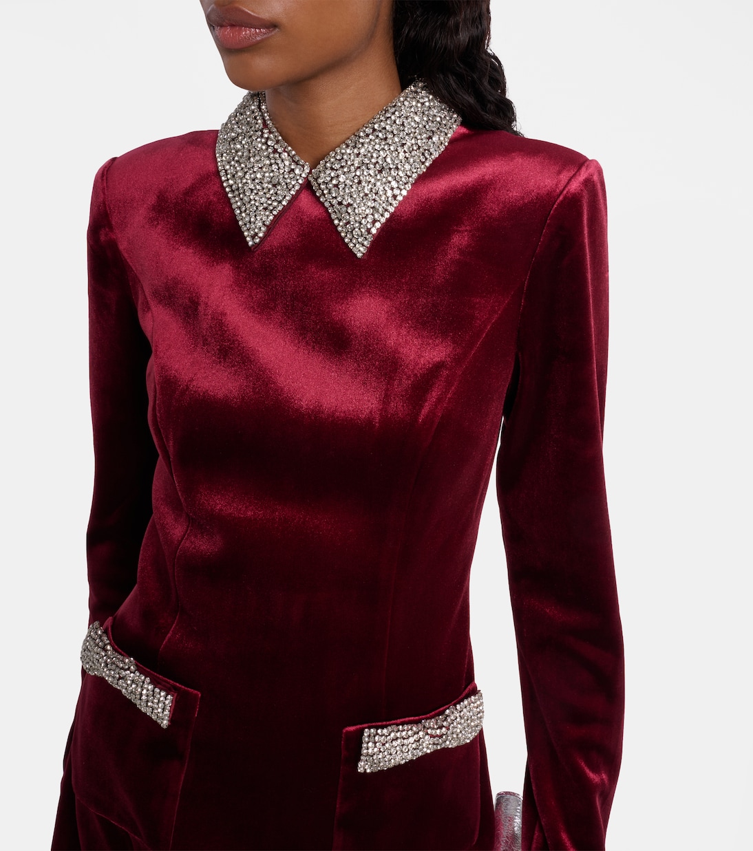 Vestido corto Edwiena de terciopelo | Rebecca Vallance