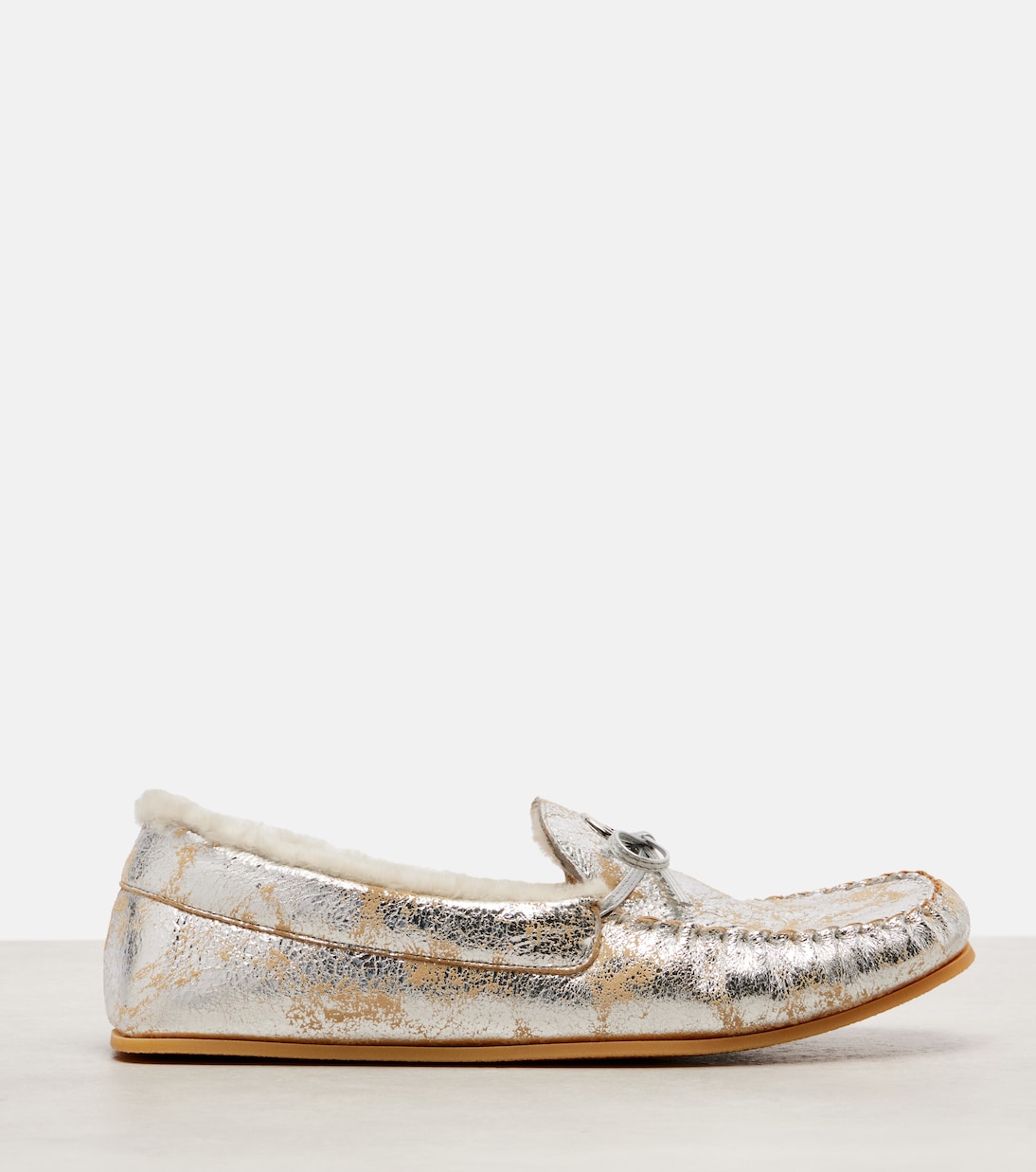 Mocasines Bonnie Doble G de piel metalizada | Gucci