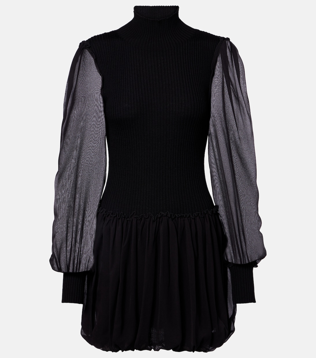 Ribbed-knit wool and silk minidress | Frame