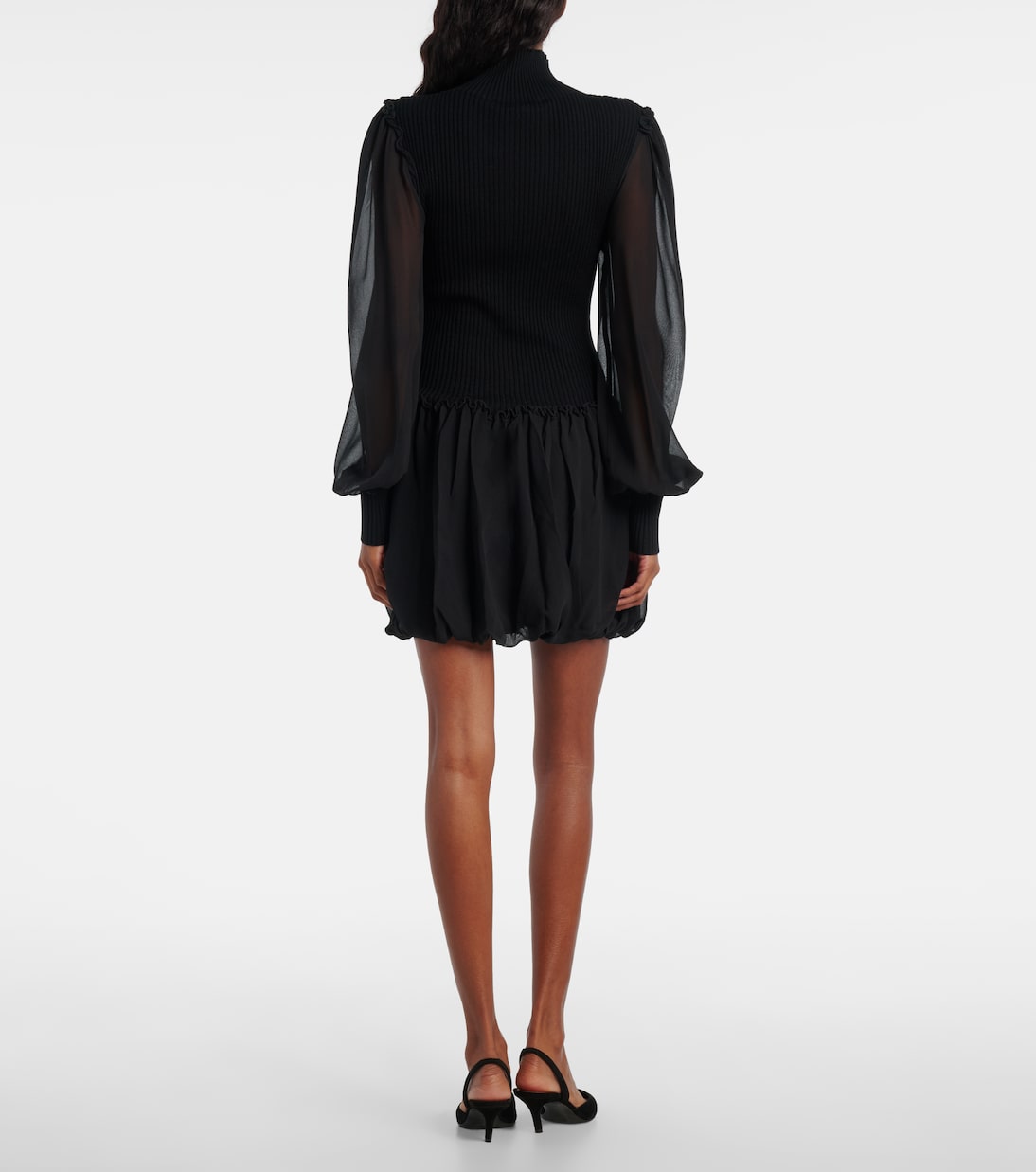 Ribbed-knit wool and silk minidress | Frame
