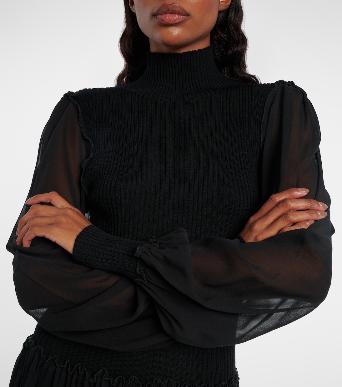 Ribbed-knit wool and silk minidress | Frame