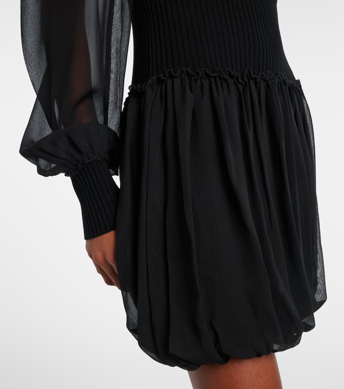 Ribbed-knit wool and silk minidress | Frame