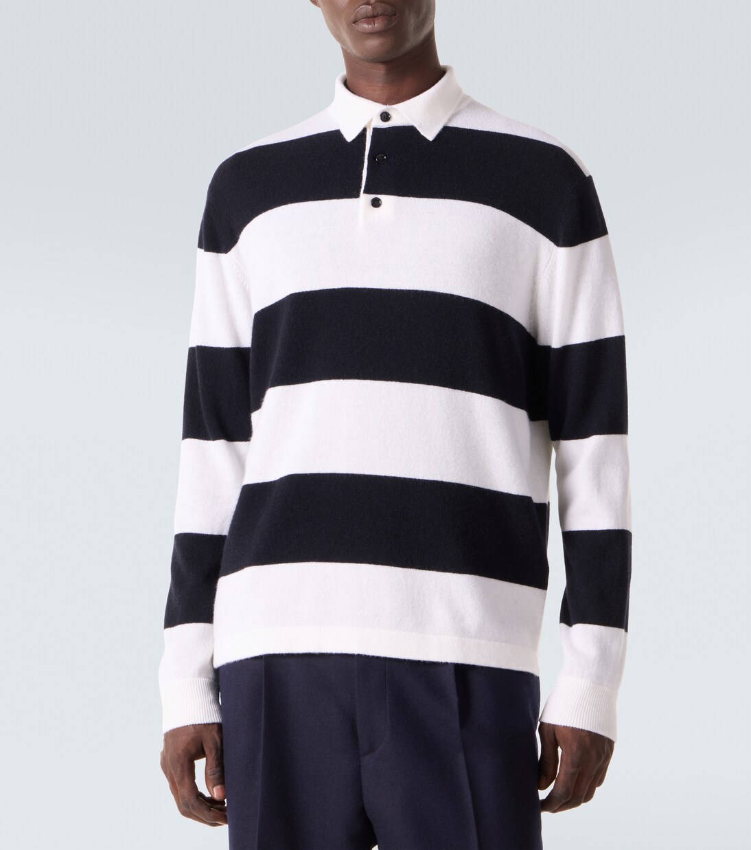 Polo in lana e cashmere a righe | Allude