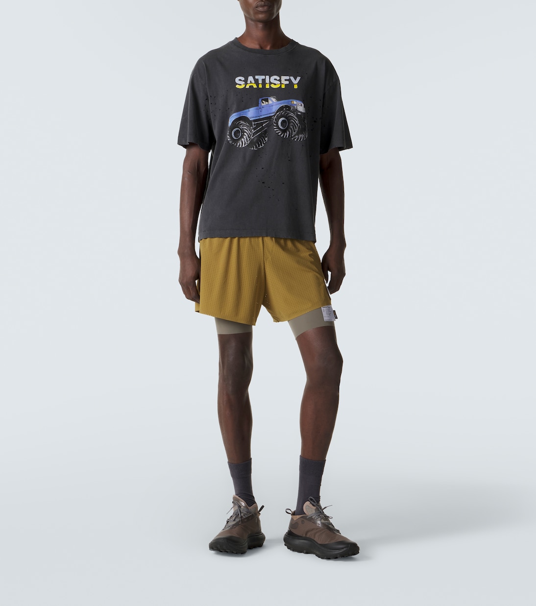 MothTech distressed cotton jersey T-shirt | Satisfy