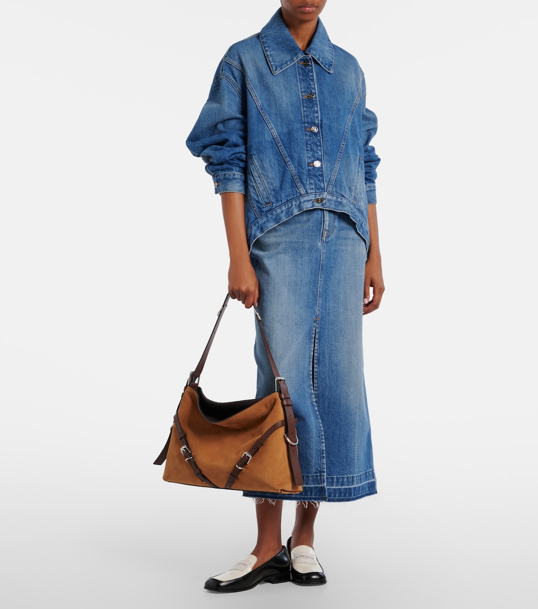 Voyou Medium suede shoulder bag | Givenchy