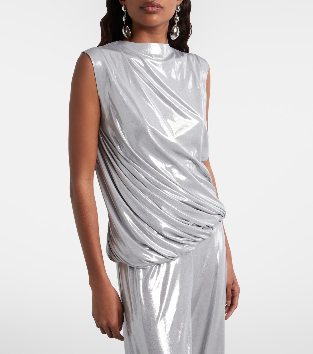 Twist metallic-effect top | Norma Kamali