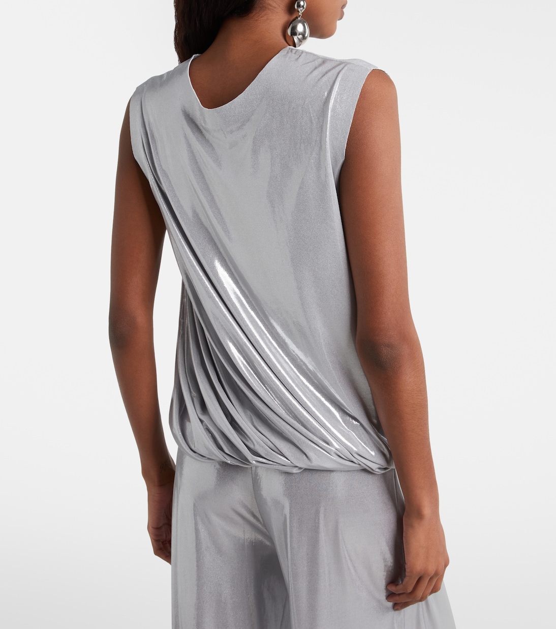Twist metallic-effect top | Norma Kamali