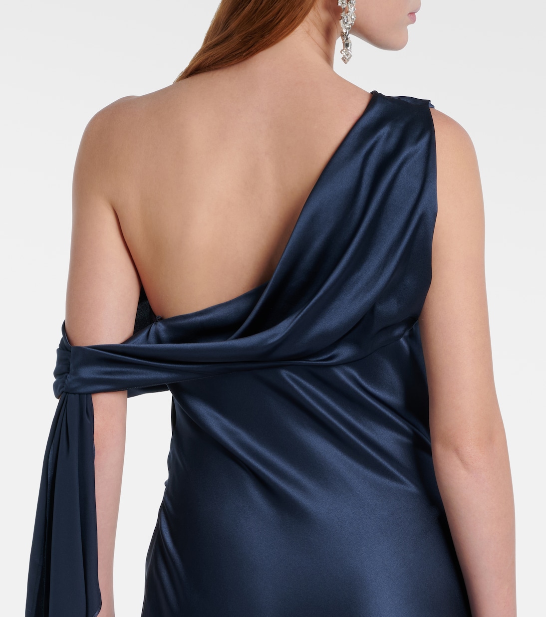 Draped one-shoulder silk charmeuse gown | The Sei