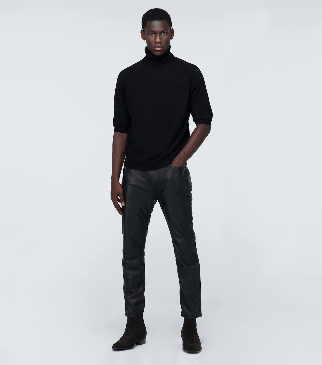 Wyatt suede Chelsea boots in black Saint Laurent Mytheresa