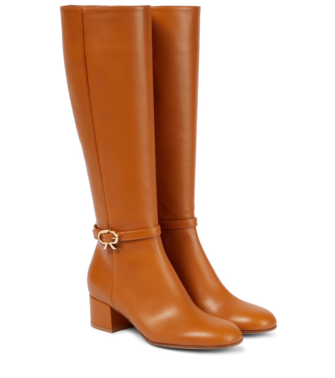 Botas altas de piel con lazo | Gianvito Rossi