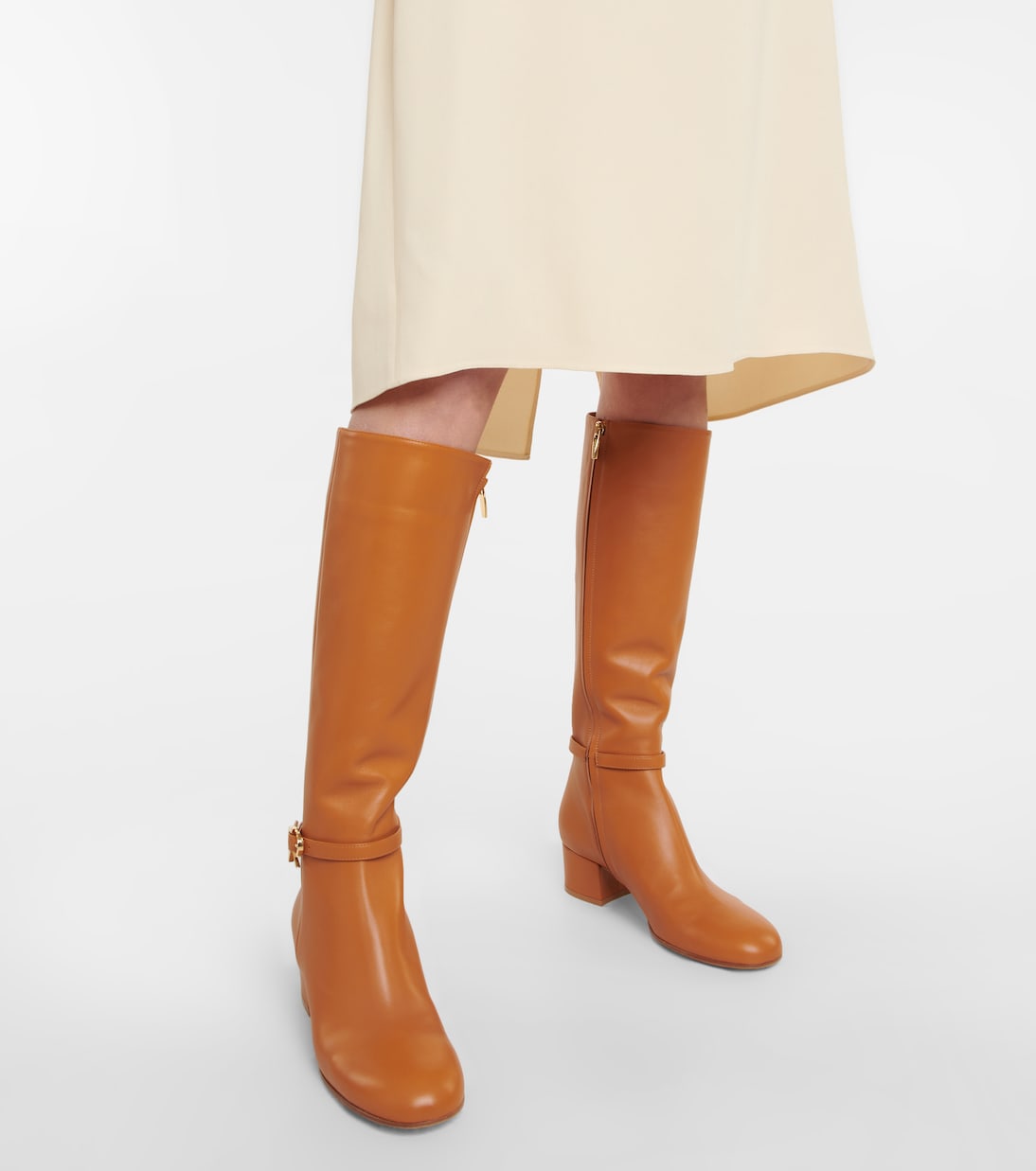 Botas altas de piel con lazo | Gianvito Rossi