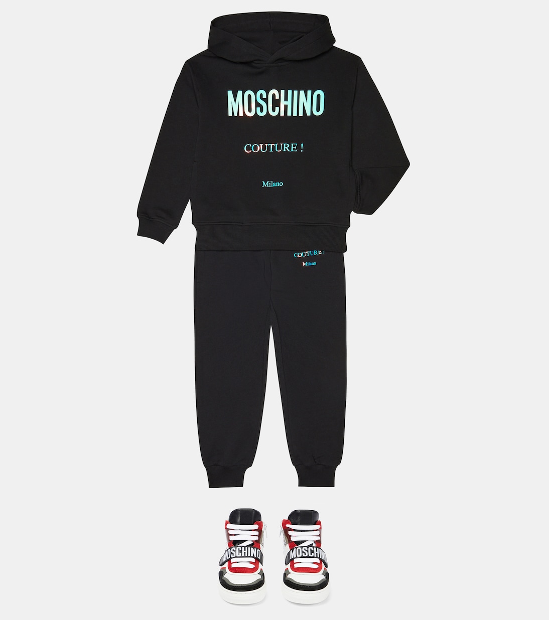Logo cotton hoodie | Moschino Kids