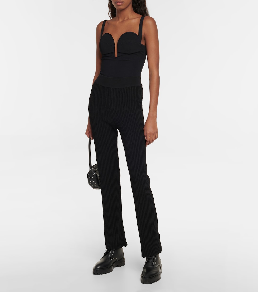 Pantaloni regular in maglia a coste | Alaïa