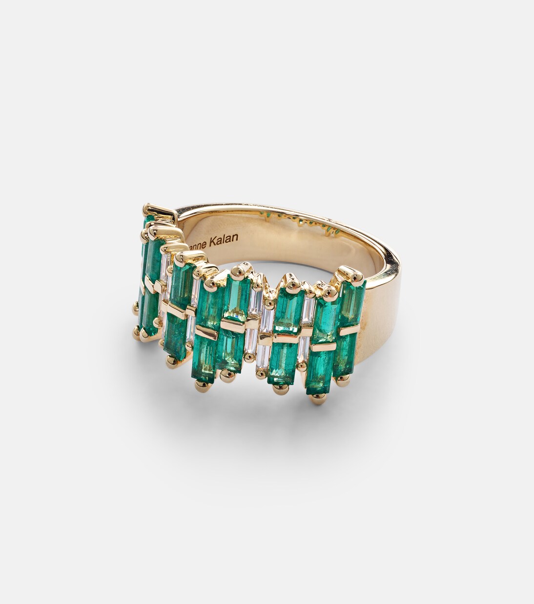 Bague en or 18 ct, diamants et émeraudes | Suzanne Kalan