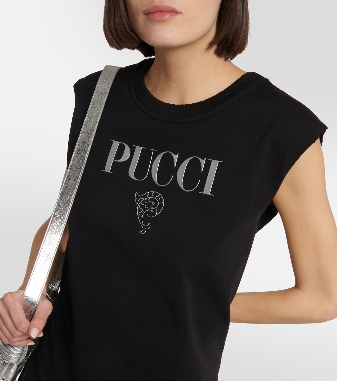 Logo fringed cotton jersey minidress | Pucci