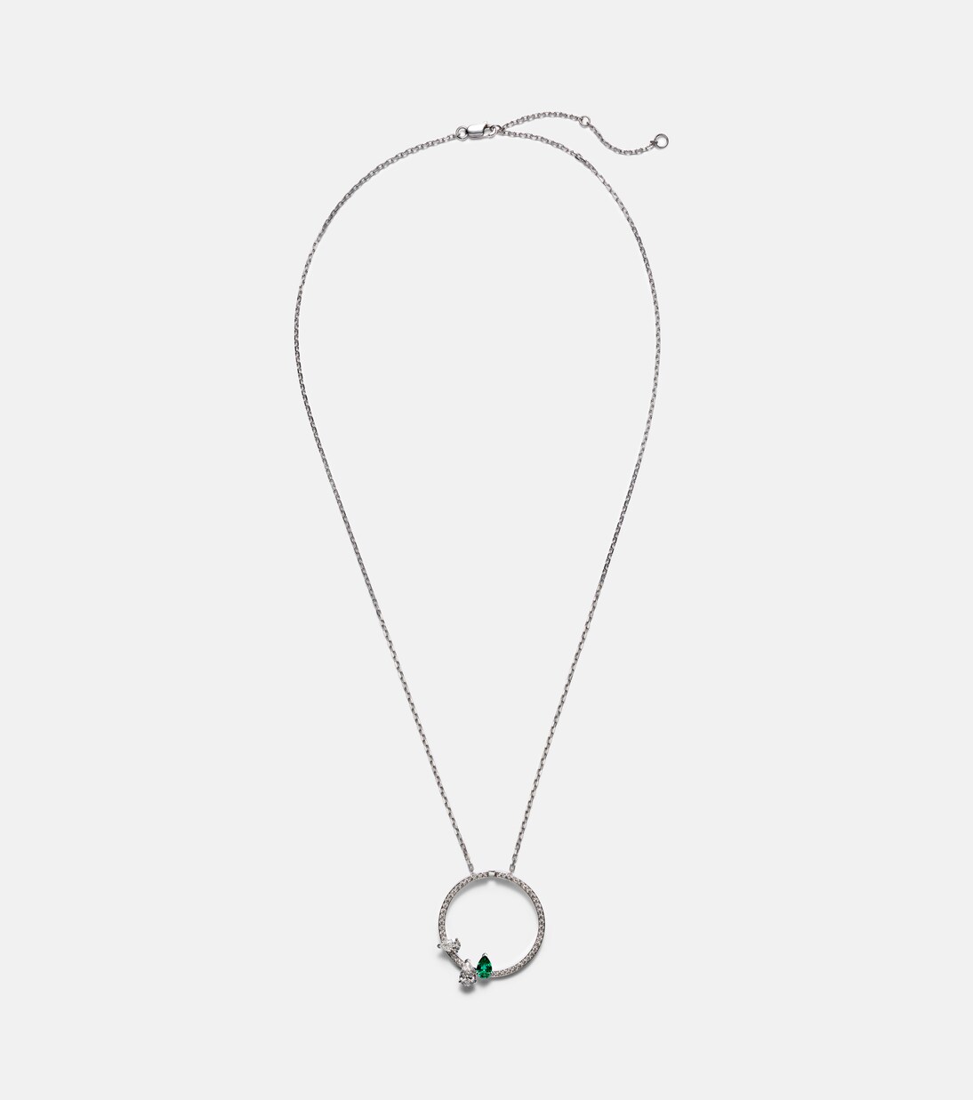 Collana in oro bianco con smeraldo e diamanti | Repossi