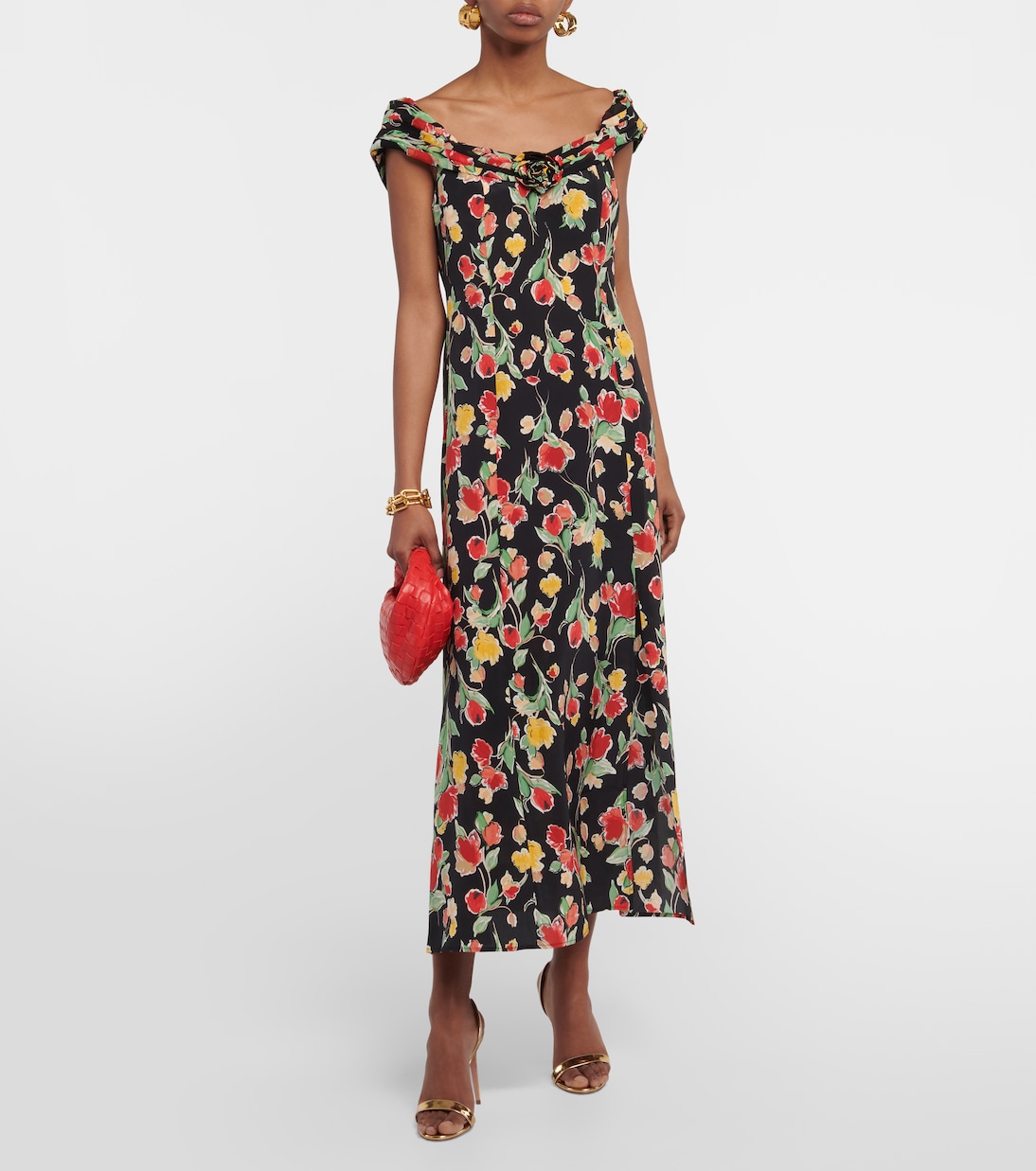 Freya floral silk midi dress | Rixo