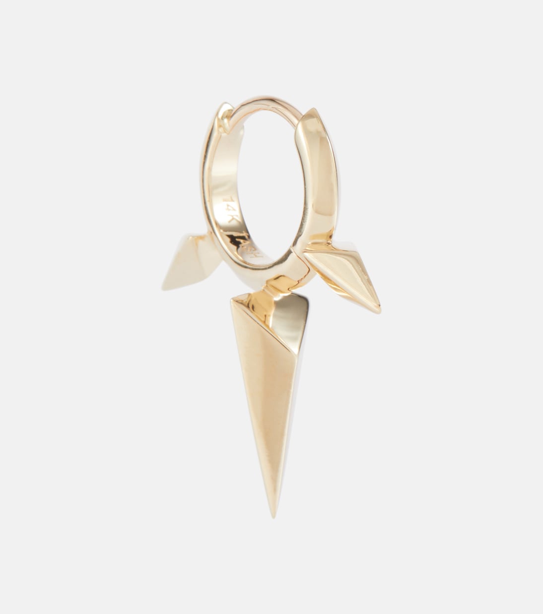 Boucle d'oreille unique Faceted Triple Long Spike en or 18 ct | Maria Tash
