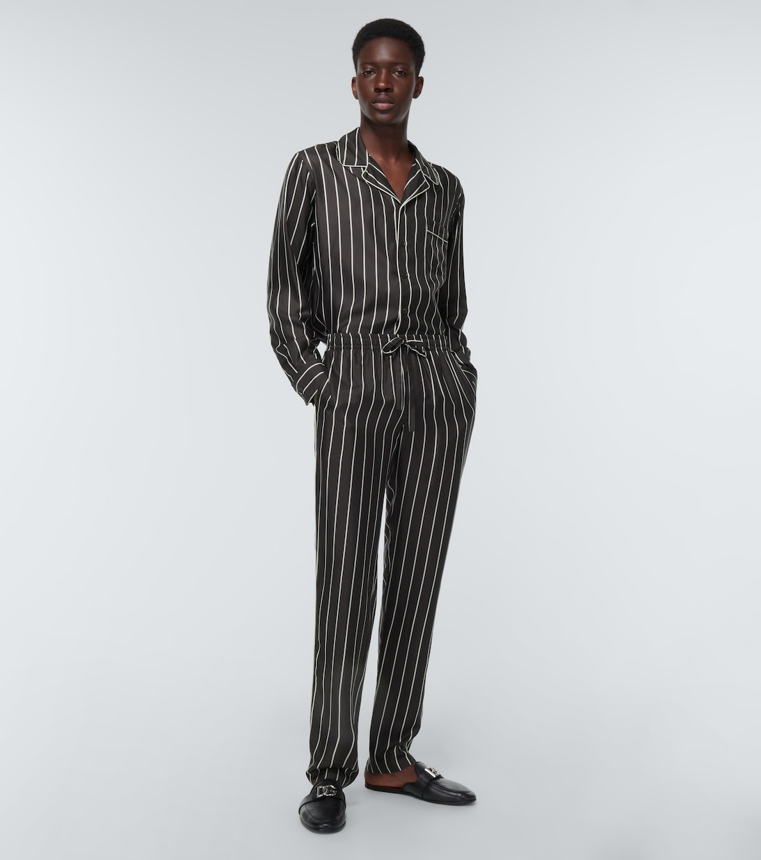 Pantaloni pigiama in seta a righe | Dolce&Gabbana