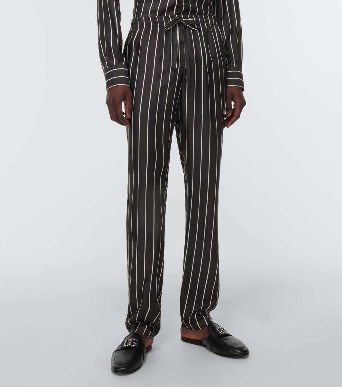 Pantaloni pigiama in seta a righe | Dolce&Gabbana