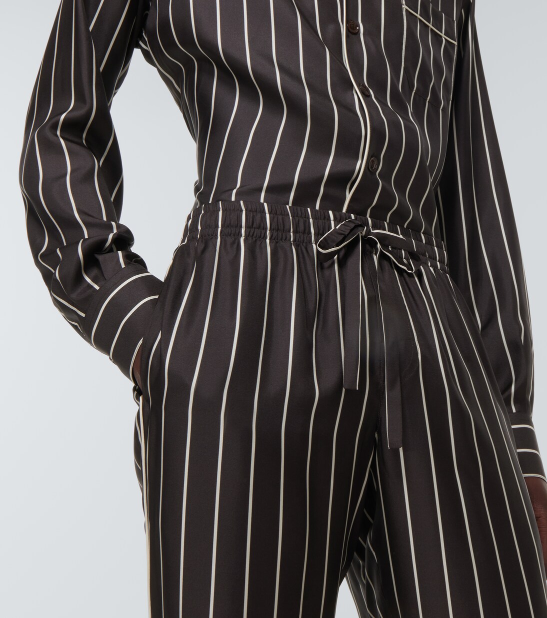 Pantaloni pigiama in seta a righe | Dolce&Gabbana