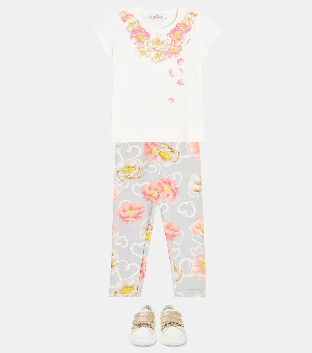T-shirt en coton à fleurs | Monnalisa