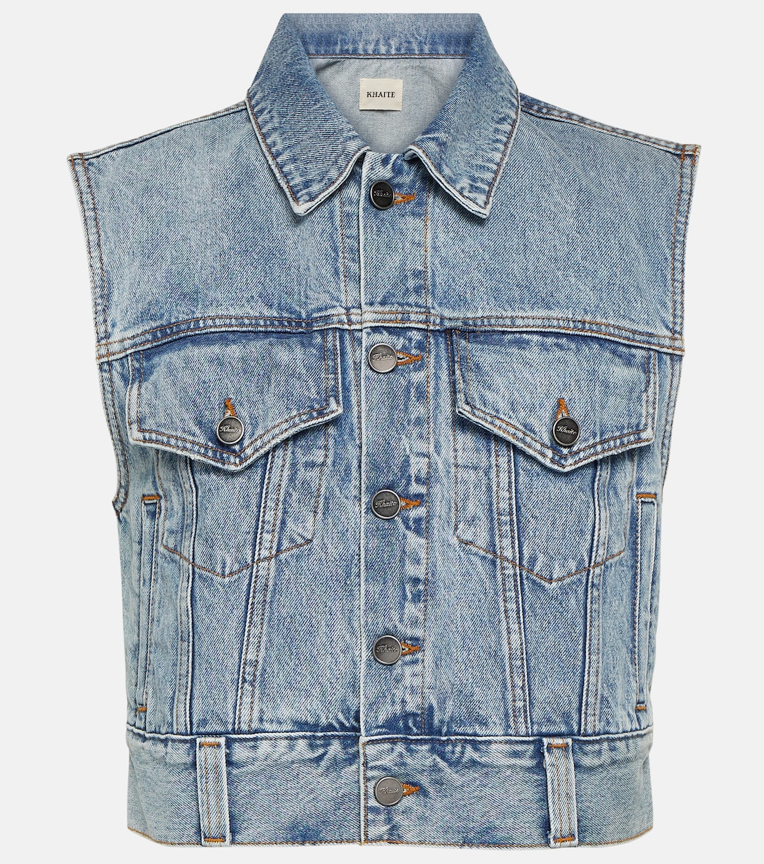 Chaleco Lizzo en denim cropped | Khaite