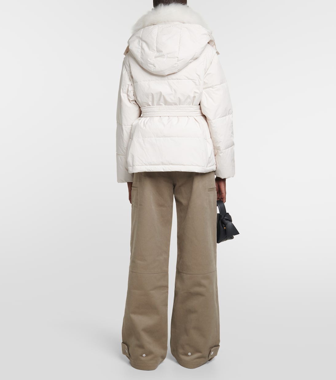 Piumino con shearling e cintura | Yves Salomon