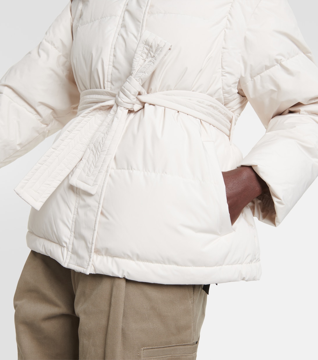 Piumino con shearling e cintura | Yves Salomon