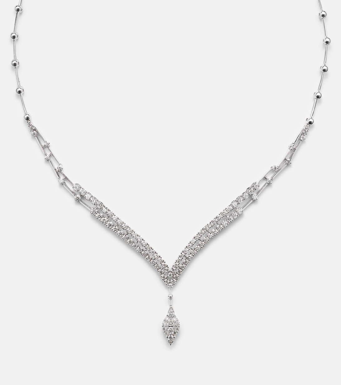Collana in oro bianco 18kt con diamanti | Yeprem