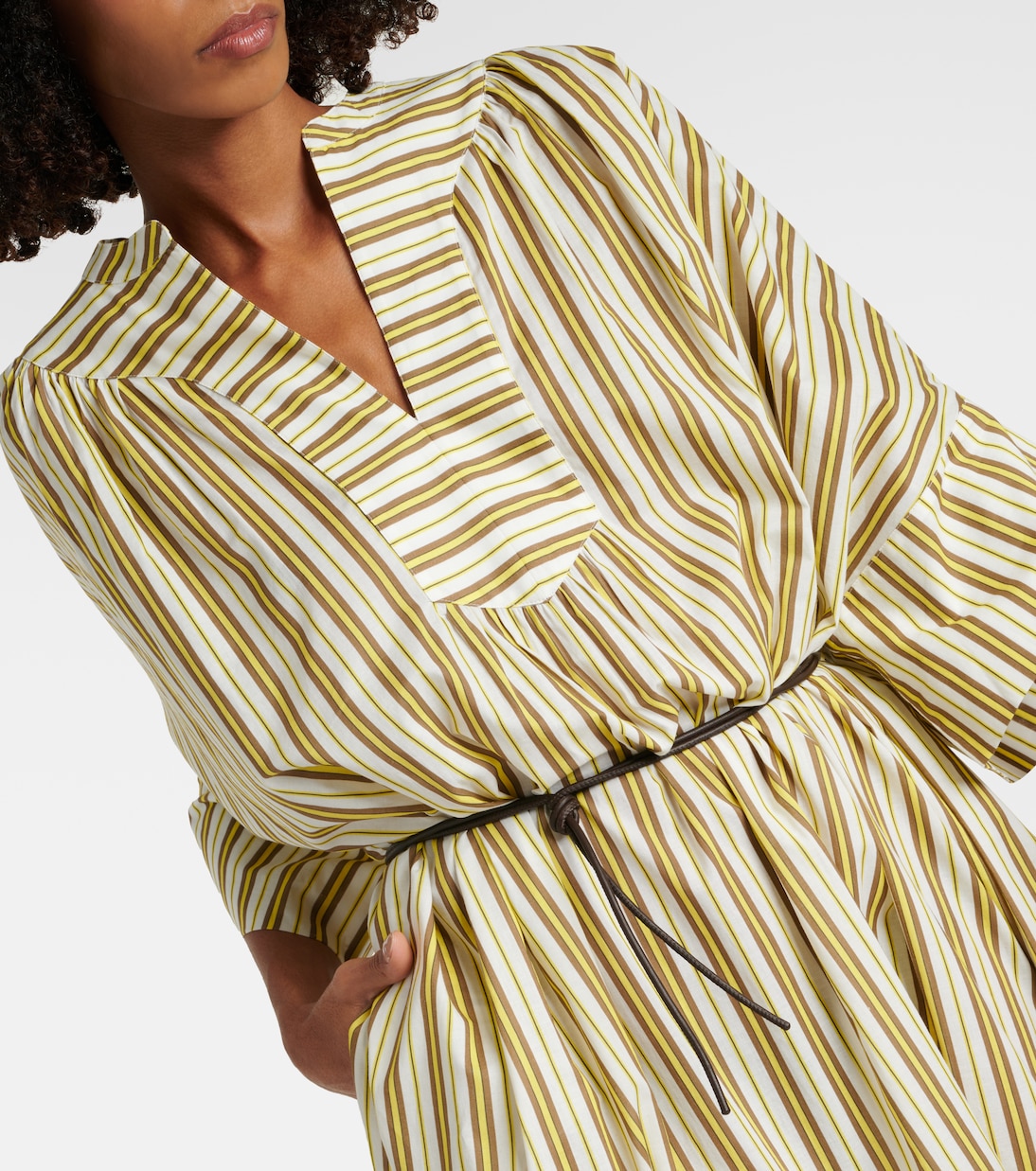 Striped cotton midi dress | Yves Salomon