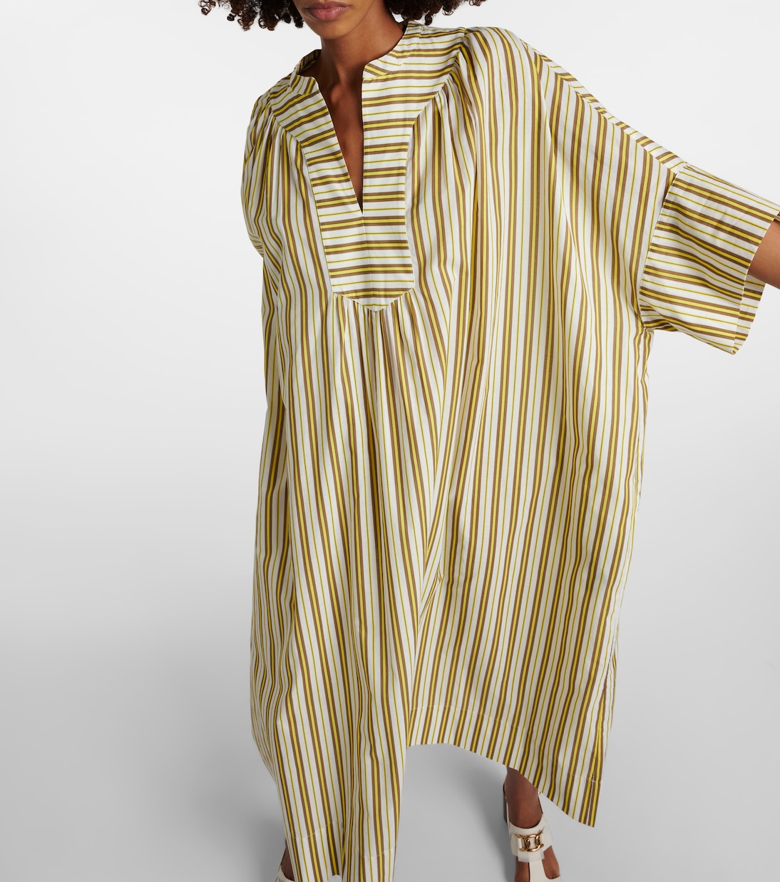 Striped cotton midi dress | Yves Salomon