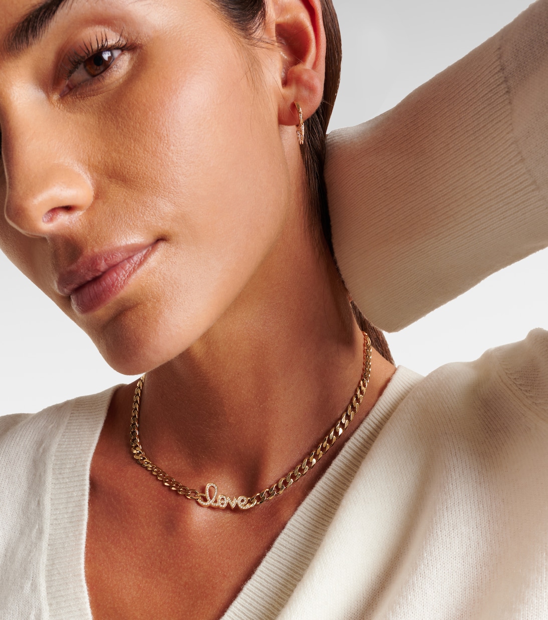Collier Love Script en or 14 ct et diamants | Sydney Evan