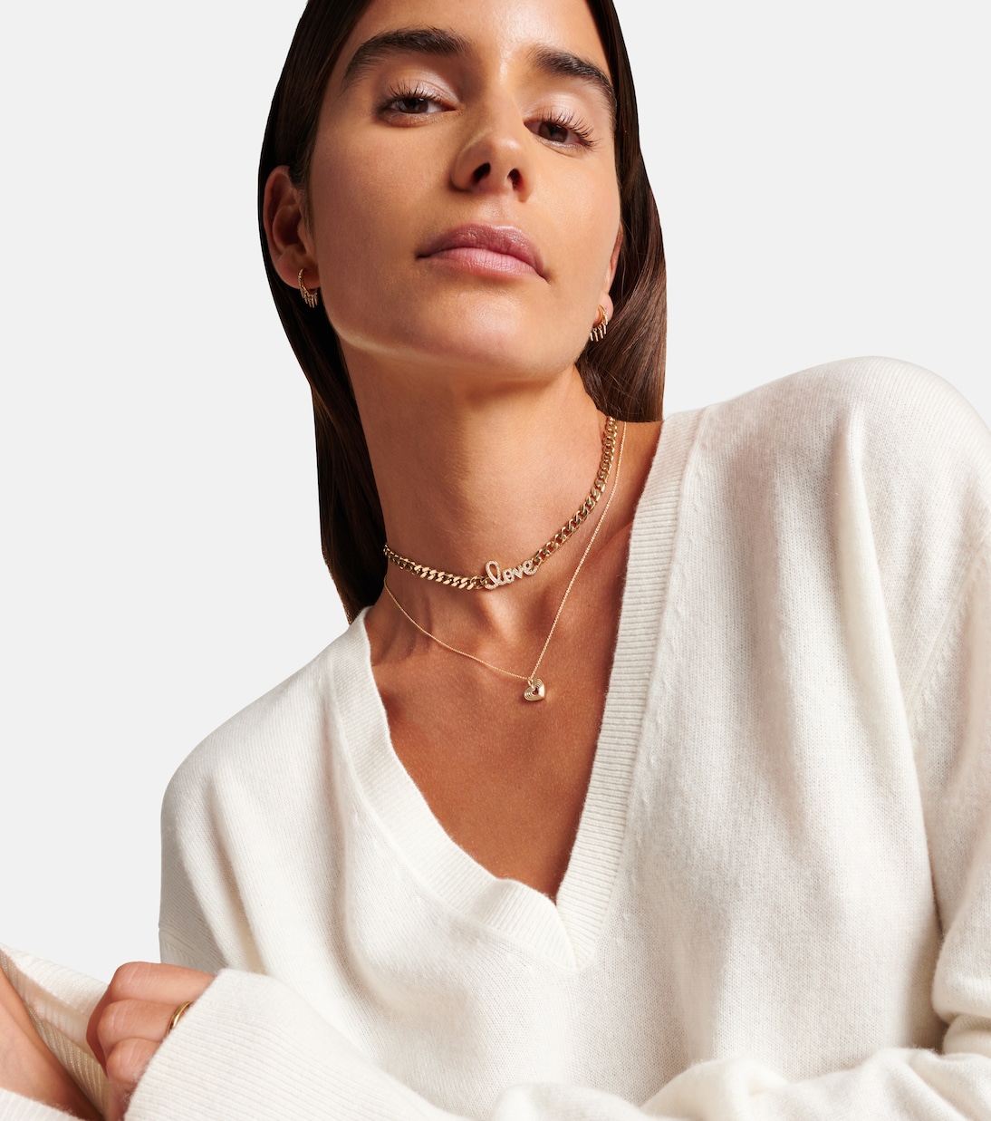 Collier Love Script en or 14 ct et diamants | Sydney Evan