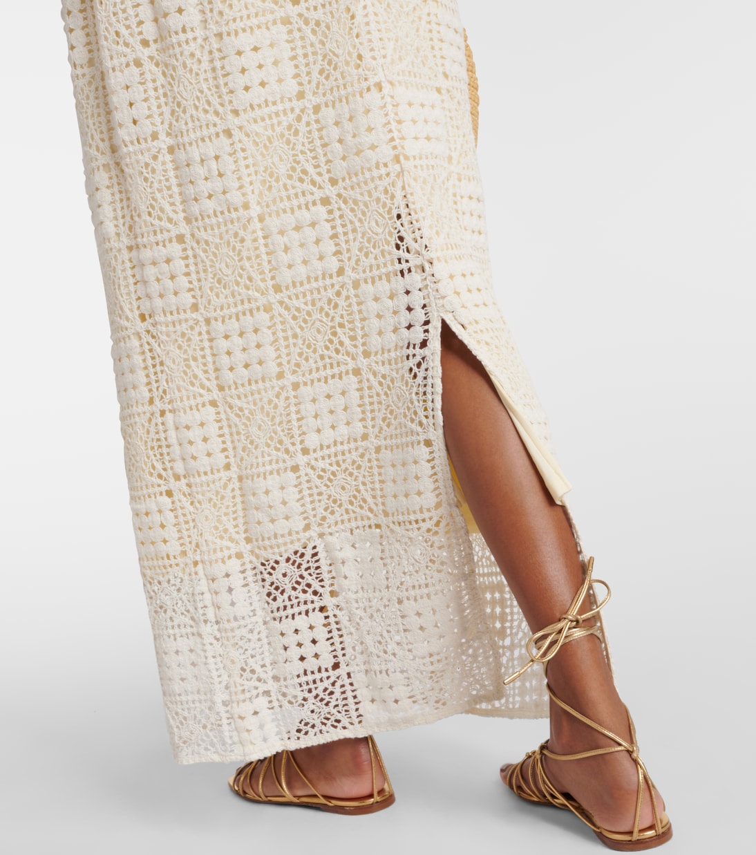 Gonna lunga Rayure in crochet di cotone | SIR
