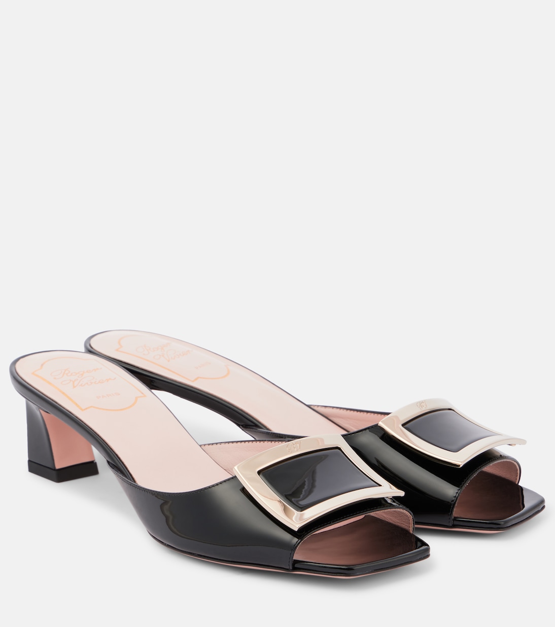 Trompette 45 patent leather mules | Roger Vivier
