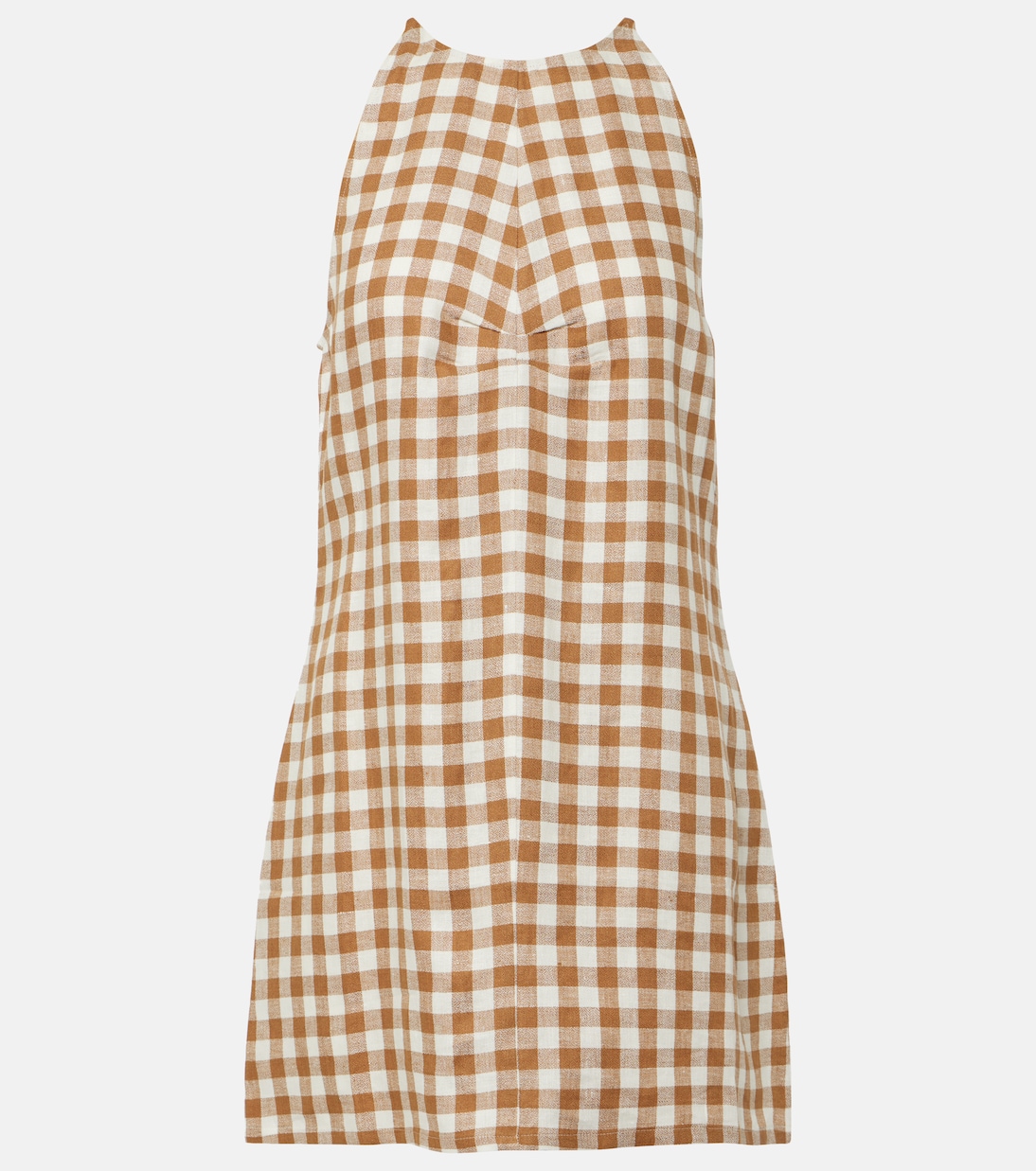 Antigua checked linen minidress | Asceno