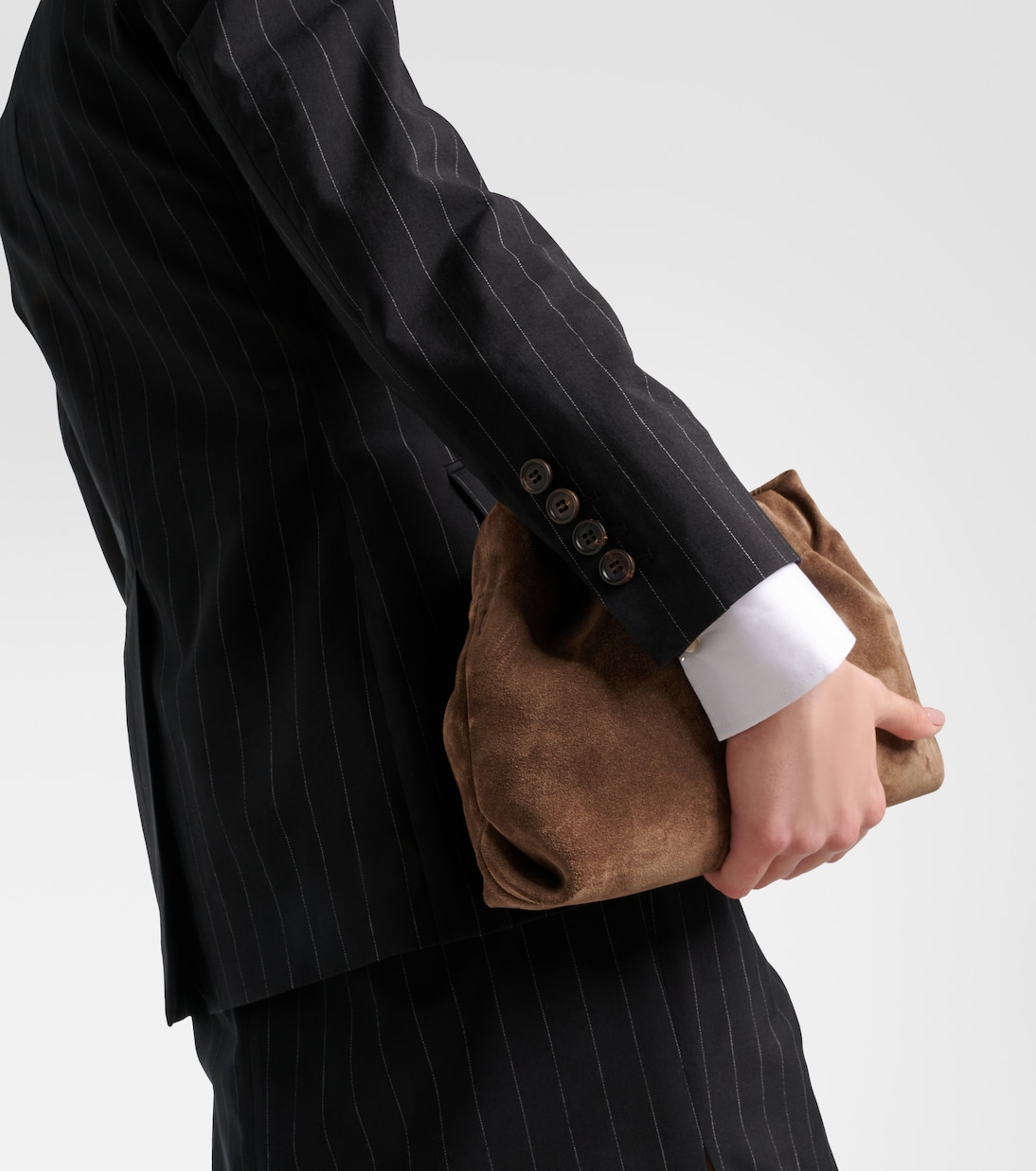 Blazer rayé en laine et coton | Brunello Cucinelli