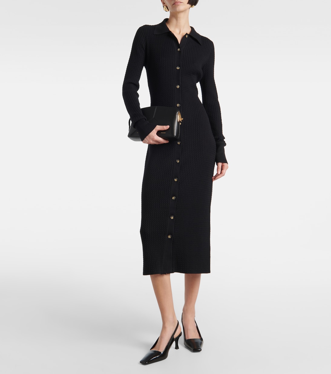 Vestido midi Phillips White Label de algodón | Proenza Schouler