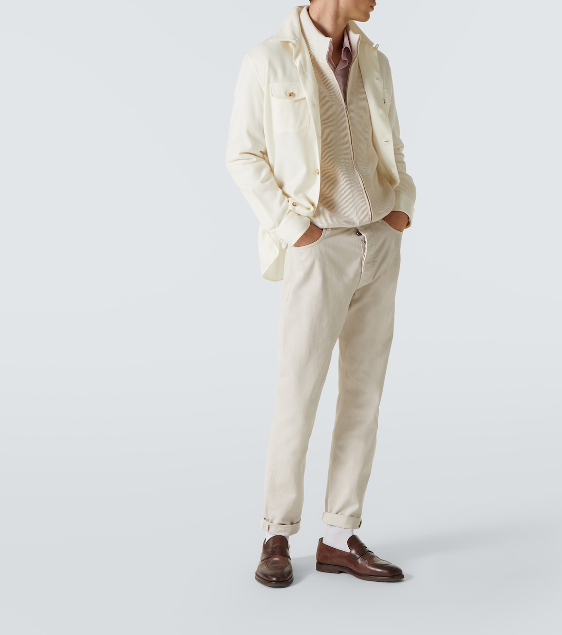 Giacca camicia in lana e cashmere | Brunello Cucinelli