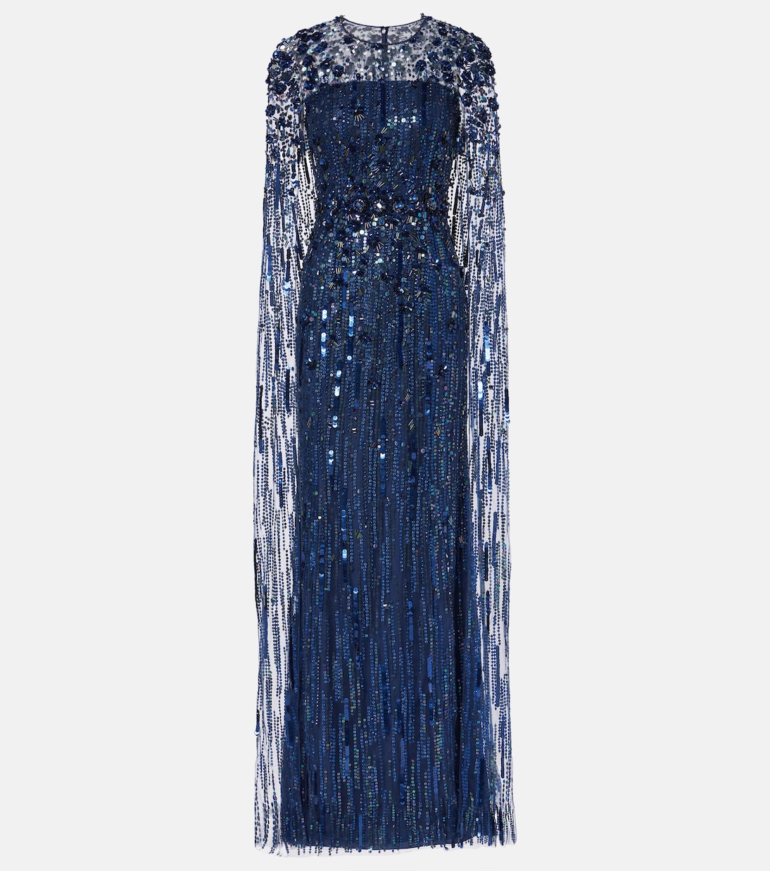Ruby sequined caped gown | Jenny Packham
