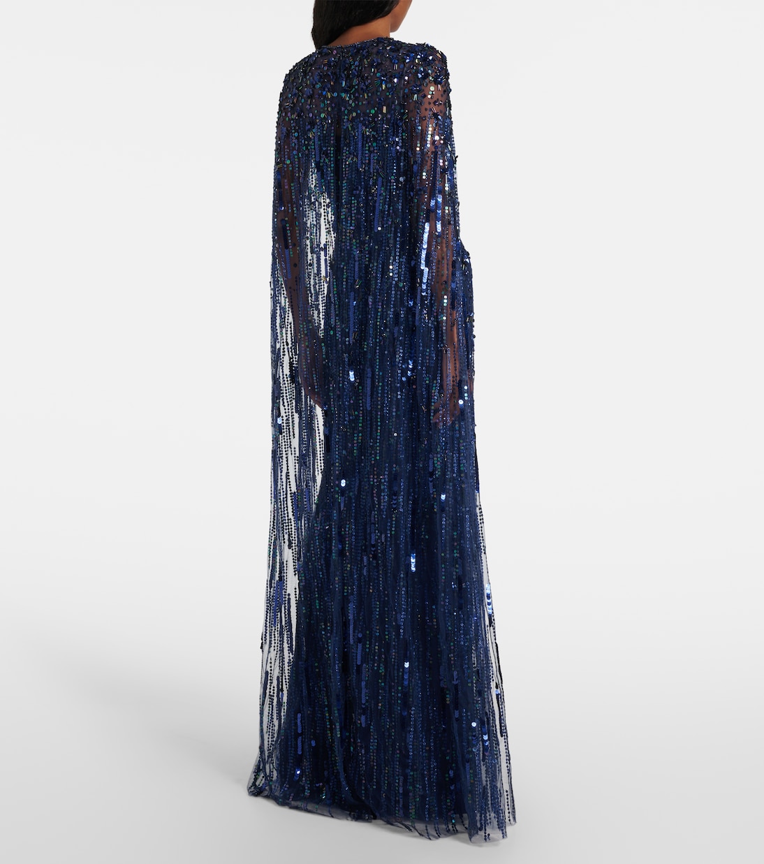 Ruby sequined caped gown | Jenny Packham