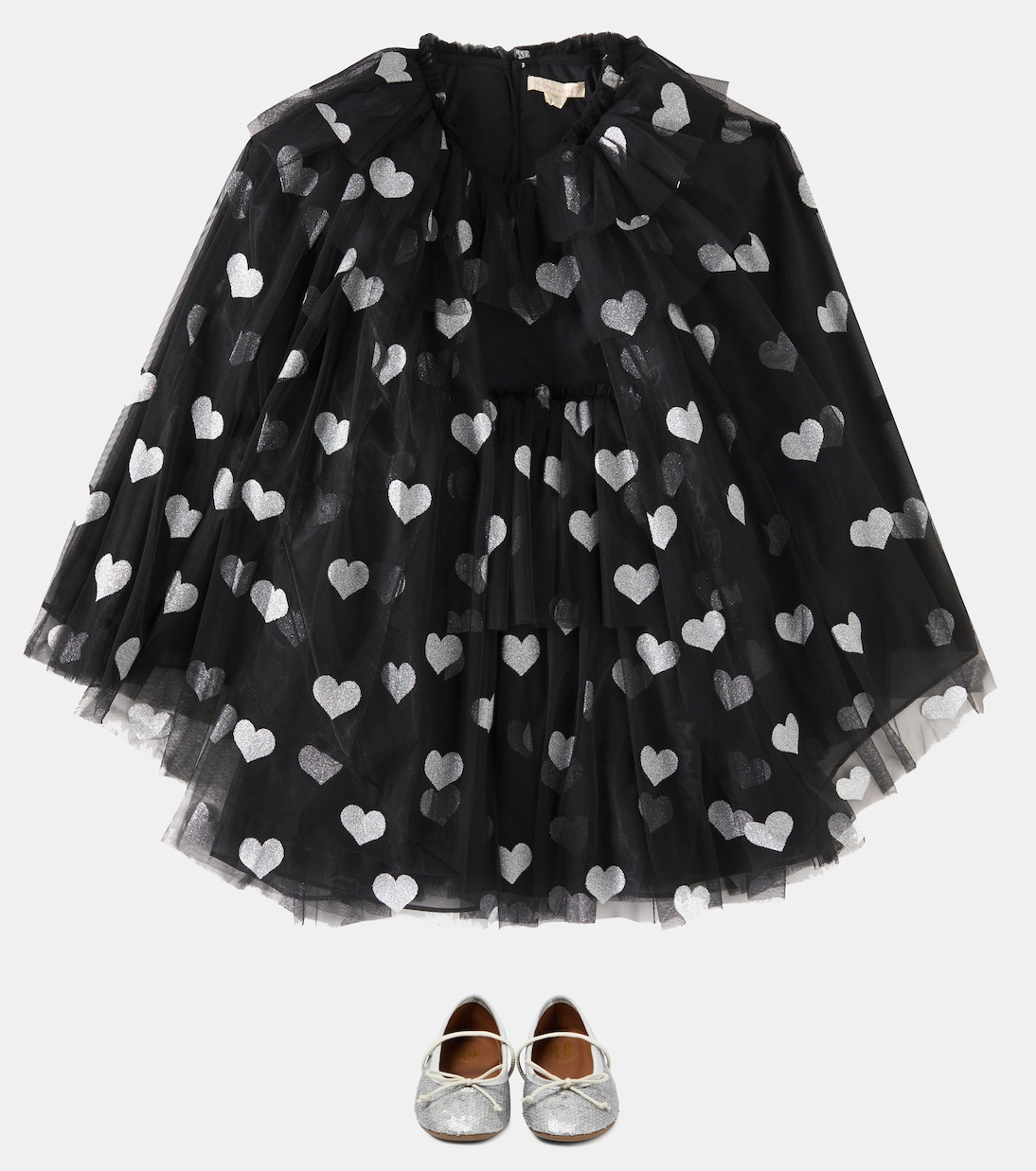 Heart-printed tulle cape | Konges Sløjd