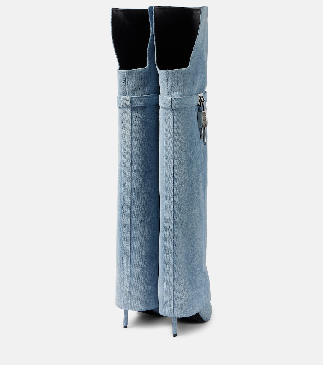 Botas mosqueteras Shark Lock Stiletto de denim | Givenchy
