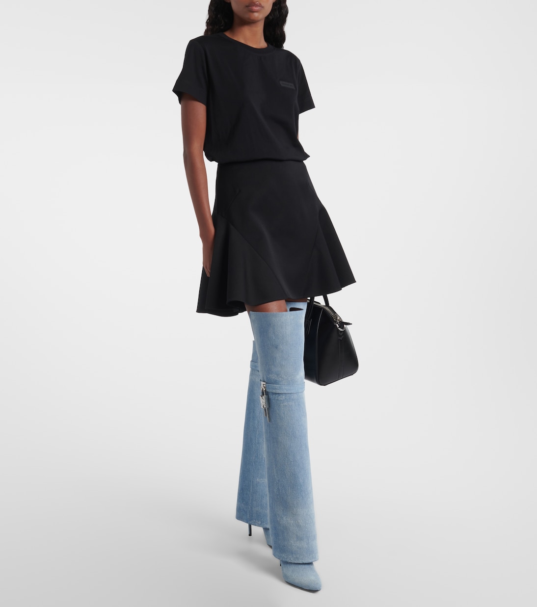Botas mosqueteras Shark Lock Stiletto de denim | Givenchy