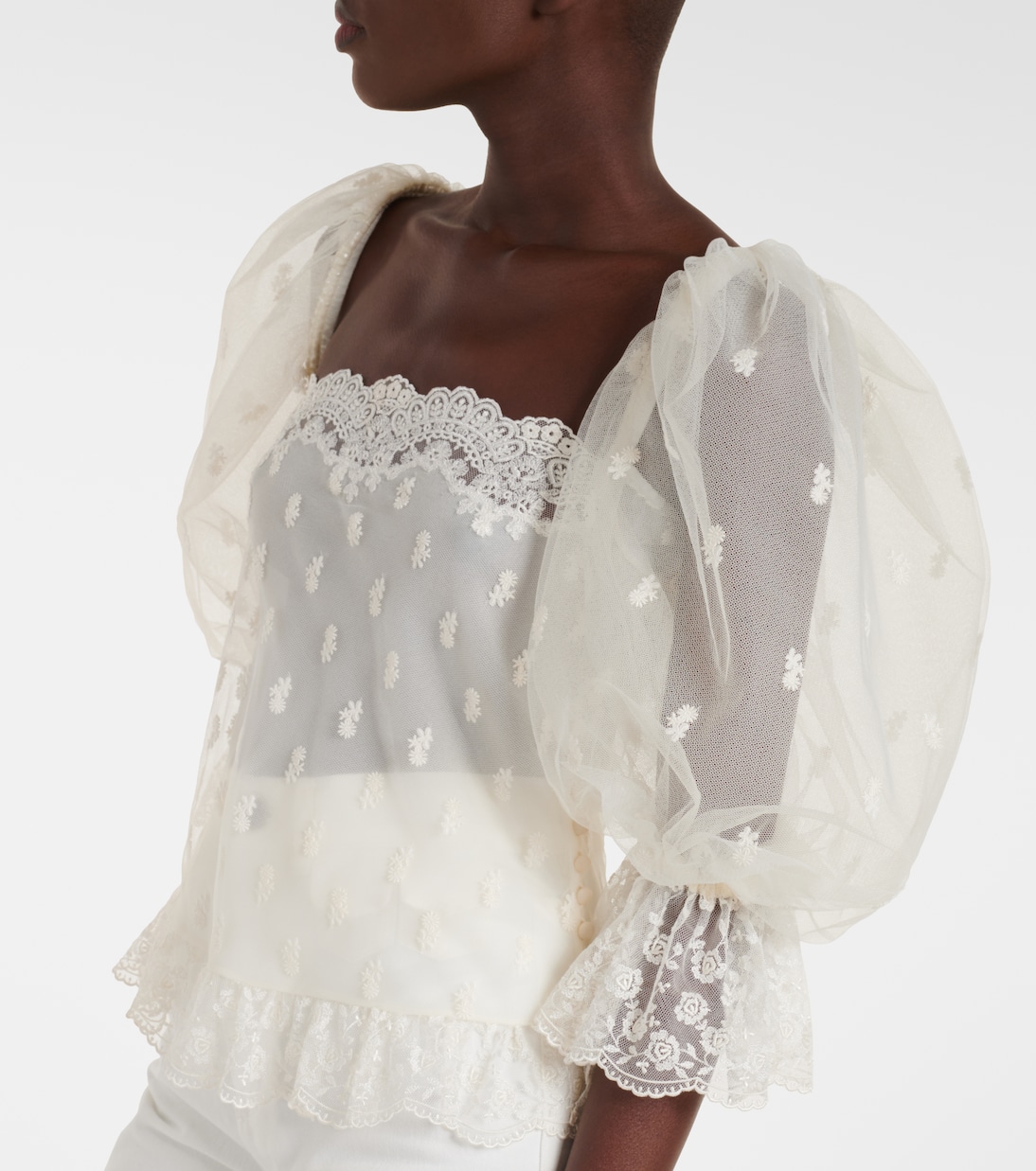 Embroidered lace blouse | Chloé