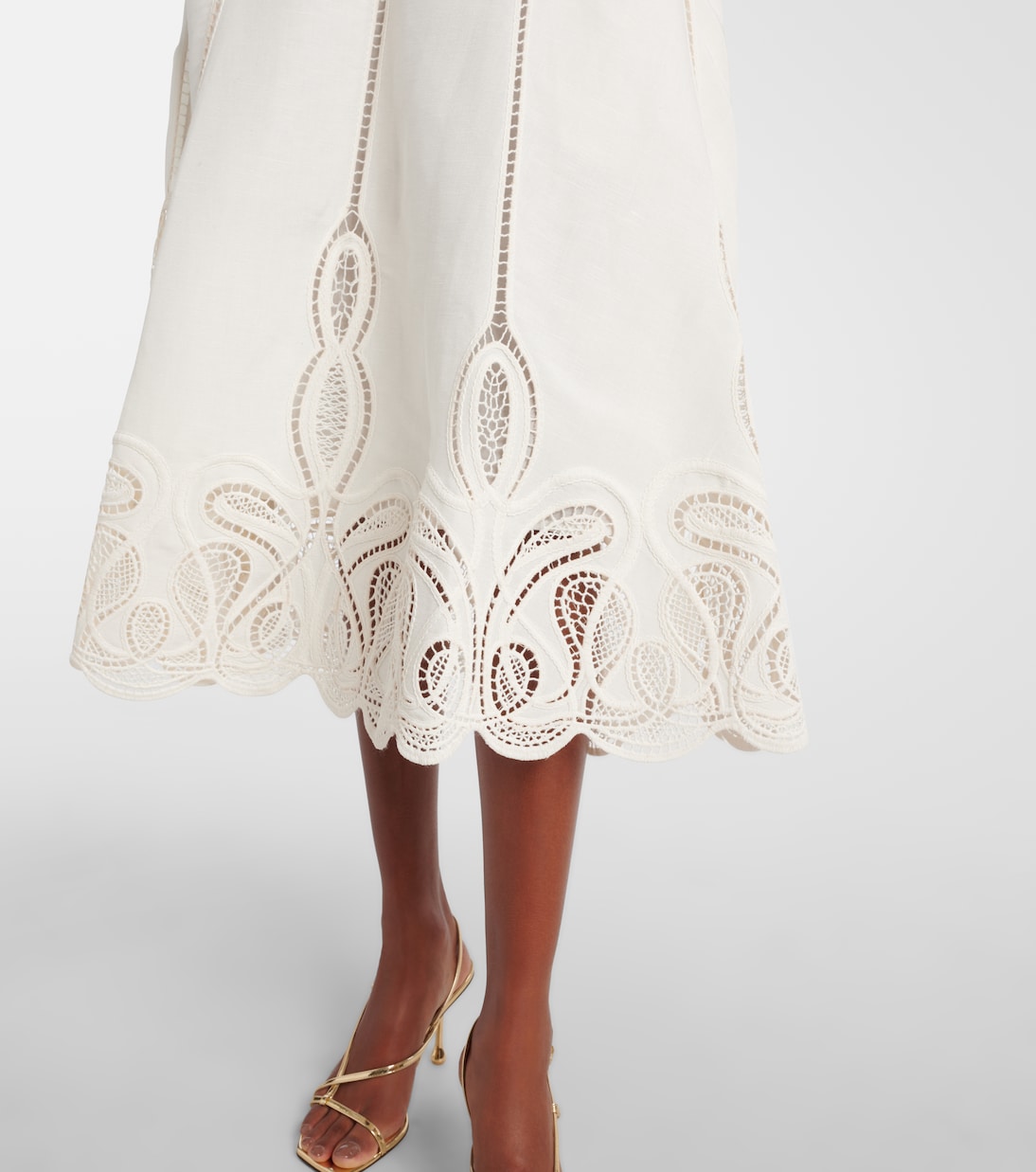 Kaius lace-trimmed line-blend midi skirt | Simkhai