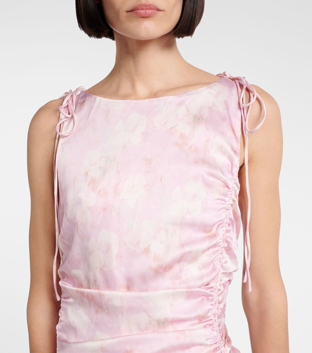 Robe midi en satin à fleurs | Ganni